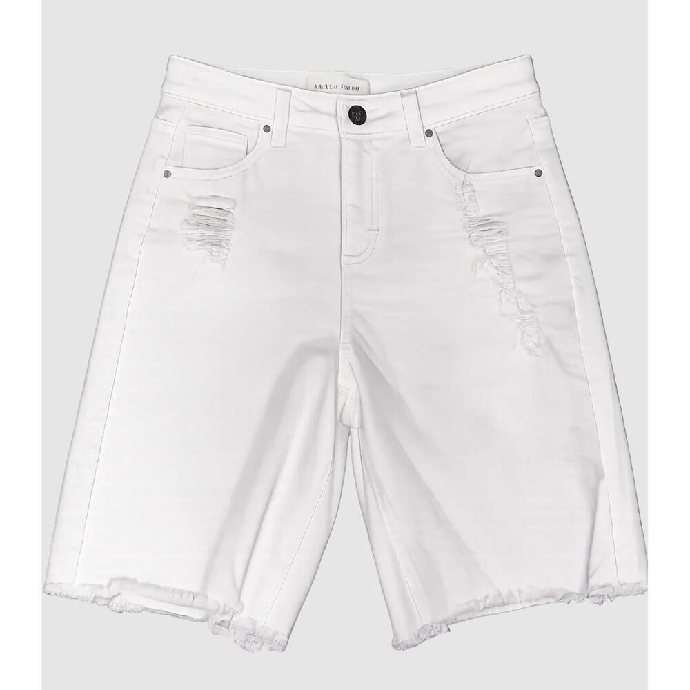 NEW RISEN women's audrey mid rise relaxed fit bermuda in white